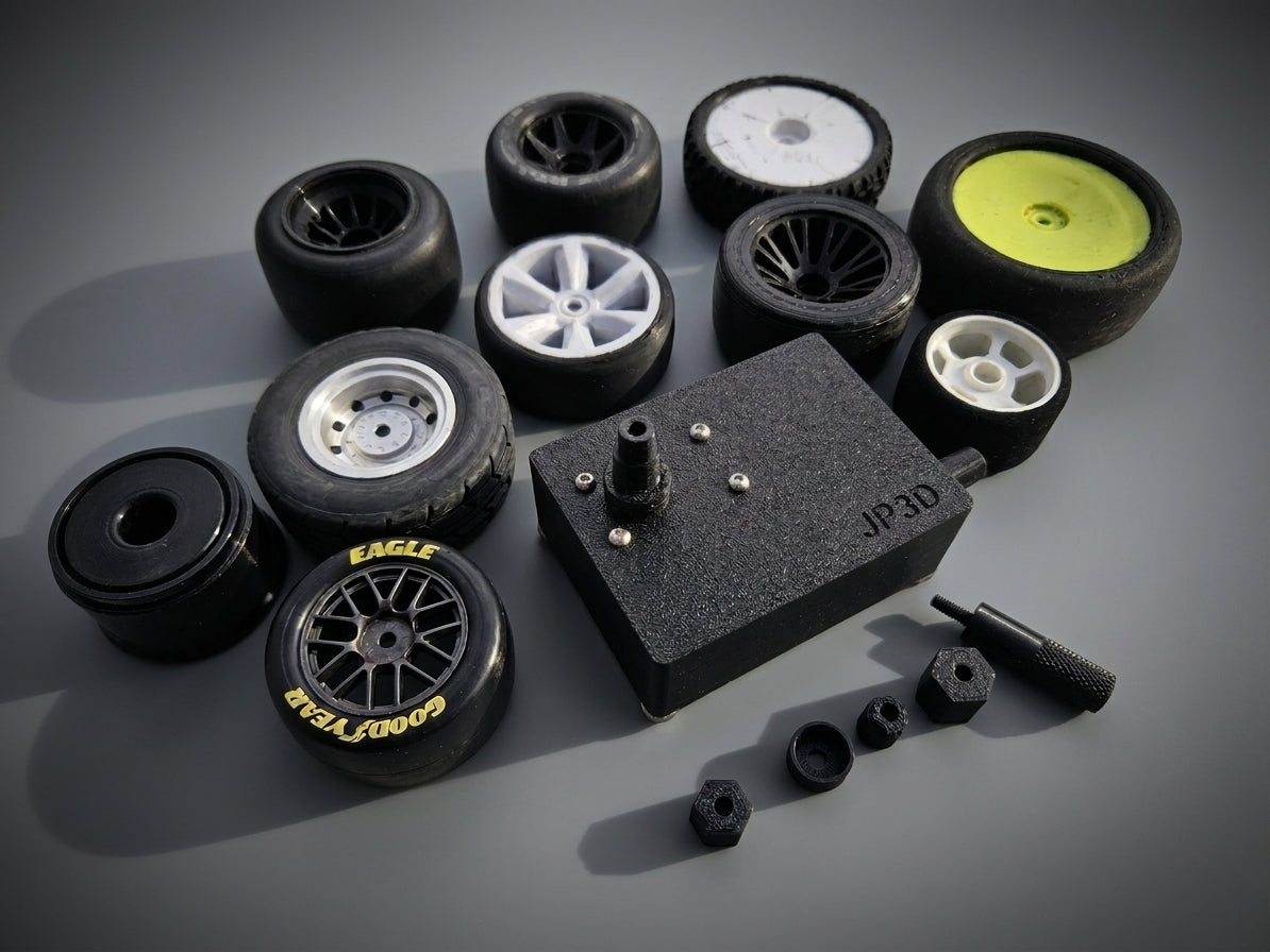 001 -  RC Car Tire Sidewall Spinner/Gluer - All Adapters included