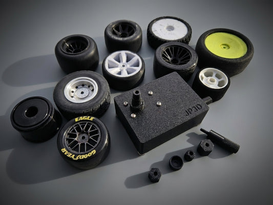 001 -  RC Car Tire Sidewall Spinner/Gluer - All Adapters included